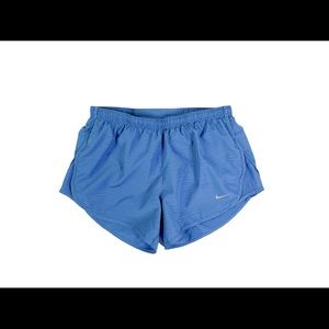 Nike Women’s Dri-Fit Size S Embossed Modern Tempo Running Shorts Blue Gym Lined